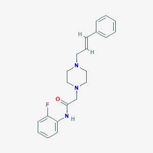molecular formula C21H24FN3O B5298571 N-(2-fluorophenyl)-2-[4-(3-phenyl-2-propen-1-yl)-1-piperazinyl]acetamide 