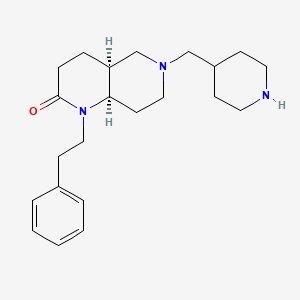 molecular formula C22H33N3O B5298604 rel-(4aS,8aR)-1-(2-phenylethyl)-6-(4-piperidinylmethyl)octahydro-1,6-naphthyridin-2(1H)-one dihydrochloride 