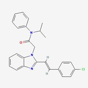 molecular formula C26H24ClN3O B5298621 2-{2-[2-(4-chlorophenyl)vinyl]-1H-benzimidazol-1-yl}-N-isopropyl-N-phenylacetamide 