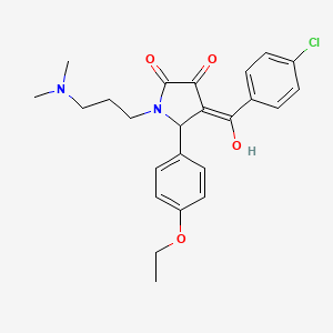 molecular formula C24H27ClN2O4 B5298629 4-(4-chlorobenzoyl)-1-[3-(dimethylamino)propyl]-5-(4-ethoxyphenyl)-3-hydroxy-1,5-dihydro-2H-pyrrol-2-one 