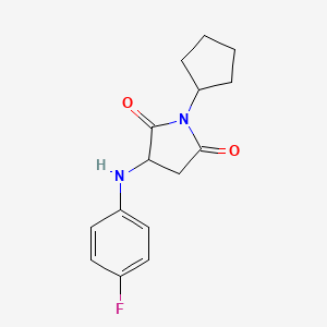 molecular formula C15H17FN2O2 B5298642 1-cyclopentyl-3-[(4-fluorophenyl)amino]-2,5-pyrrolidinedione 