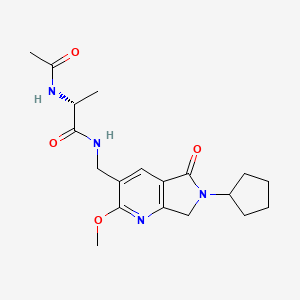 molecular formula C19H26N4O4 B5298644 (2R)-2-(acetylamino)-N-[(6-cyclopentyl-2-methoxy-5-oxo-6,7-dihydro-5H-pyrrolo[3,4-b]pyridin-3-yl)methyl]propanamide 