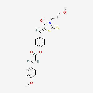 molecular formula C24H23NO5S2 B5298681 4-{[3-(3-methoxypropyl)-4-oxo-2-thioxo-1,3-thiazolidin-5-ylidene]methyl}phenyl 3-(4-methoxyphenyl)acrylate 