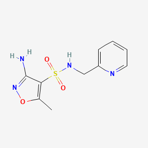 molecular formula C10H12N4O3S B5298685 3-amino-5-methyl-N-(2-pyridinylmethyl)-4-isoxazolesulfonamide 
