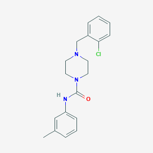 molecular formula C19H22ClN3O B5298697 4-(2-chlorobenzyl)-N-(3-methylphenyl)-1-piperazinecarboxamide 