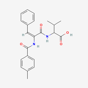 molecular formula C22H24N2O4 B5298711 N-{2-[(4-methylbenzoyl)amino]-3-phenylacryloyl}valine 