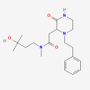 molecular formula C20H31N3O3 B5298732 N-(3-hydroxy-3-methylbutyl)-N-methyl-2-[3-oxo-1-(2-phenylethyl)-2-piperazinyl]acetamide 