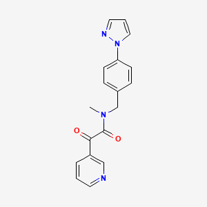 molecular formula C18H16N4O2 B5298739 N-methyl-2-oxo-N-[4-(1H-pyrazol-1-yl)benzyl]-2-pyridin-3-ylacetamide 