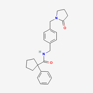 molecular formula C24H28N2O2 B5298745 N-{4-[(2-oxo-1-pyrrolidinyl)methyl]benzyl}-1-phenylcyclopentanecarboxamide 
