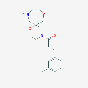 molecular formula C19H28N2O3 B5298795 4-[3-(3,4-dimethylphenyl)propanoyl]-1,8-dioxa-4,11-diazaspiro[5.6]dodecane 