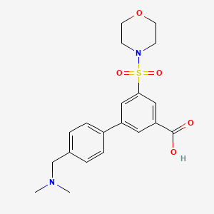 molecular formula C20H24N2O5S B5298797 4'-[(dimethylamino)methyl]-5-(morpholin-4-ylsulfonyl)biphenyl-3-carboxylic acid 