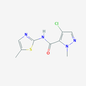 molecular formula C9H9ClN4OS B5298821 4-chloro-1-methyl-N-(5-methyl-1,3-thiazol-2-yl)-1H-pyrazole-5-carboxamide 