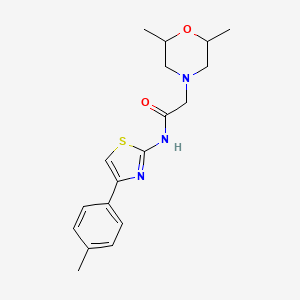 molecular formula C18H23N3O2S B5298832 2-(2,6-dimethyl-4-morpholinyl)-N-[4-(4-methylphenyl)-1,3-thiazol-2-yl]acetamide 