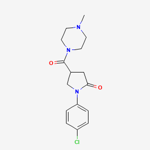 molecular formula C16H20ClN3O2 B5298846 1-(4-chlorophenyl)-4-[(4-methylpiperazin-1-yl)carbonyl]pyrrolidin-2-one 