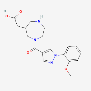 molecular formula C18H22N4O4 B5298875 (1-{[1-(2-methoxyphenyl)-1H-pyrazol-4-yl]carbonyl}-1,4-diazepan-6-yl)acetic acid 