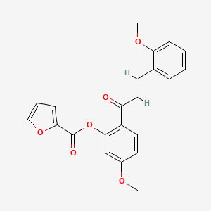 molecular formula C22H18O6 B5298902 5-methoxy-2-[3-(2-methoxyphenyl)acryloyl]phenyl 2-furoate 