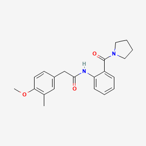 molecular formula C21H24N2O3 B5298905 2-(4-methoxy-3-methylphenyl)-N-[2-(1-pyrrolidinylcarbonyl)phenyl]acetamide 