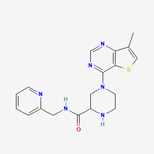 4-(7-methylthieno[3,2-d]pyrimidin-4-yl)-N-(2-pyridinylmethyl)-2-piperazinecarboxamide