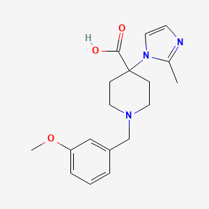 molecular formula C18H23N3O3 B5298920 1-(3-methoxybenzyl)-4-(2-methyl-1H-imidazol-1-yl)piperidine-4-carboxylic acid 