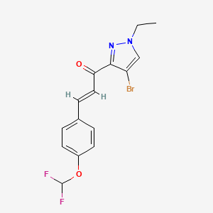 molecular formula C15H13BrF2N2O2 B5298934 1-(4-bromo-1-ethyl-1H-pyrazol-3-yl)-3-[4-(difluoromethoxy)phenyl]-2-propen-1-one 