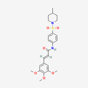 molecular formula C24H30N2O6S B5298947 N-{4-[(4-methyl-1-piperidinyl)sulfonyl]phenyl}-3-(3,4,5-trimethoxyphenyl)acrylamide 