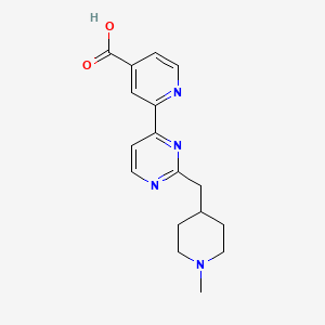 molecular formula C17H20N4O2 B5298954 2-{2-[(1-methylpiperidin-4-yl)methyl]pyrimidin-4-yl}isonicotinic acid 