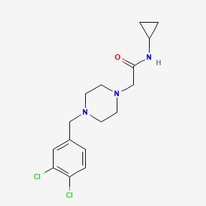 molecular formula C16H21Cl2N3O B5298990 N-cyclopropyl-2-[4-(3,4-dichlorobenzyl)-1-piperazinyl]acetamide 