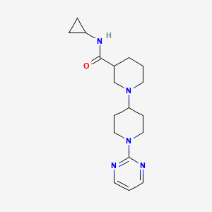 molecular formula C18H27N5O B5299009 N-cyclopropyl-1'-pyrimidin-2-yl-1,4'-bipiperidine-3-carboxamide 