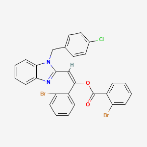 molecular formula C29H19Br2ClN2O2 B5299013 1-(2-bromophenyl)-2-[1-(4-chlorobenzyl)-1H-benzimidazol-2-yl]vinyl 2-bromobenzoate 