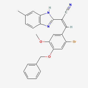 molecular formula C25H20BrN3O2 B5299078 3-[4-(benzyloxy)-2-bromo-5-methoxyphenyl]-2-(5-methyl-1H-benzimidazol-2-yl)acrylonitrile 