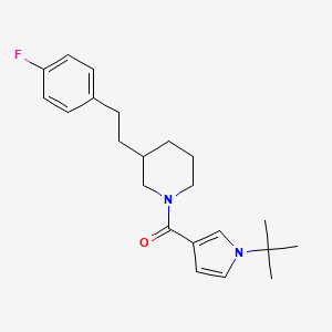 molecular formula C22H29FN2O B5299091 1-[(1-tert-butyl-1H-pyrrol-3-yl)carbonyl]-3-[2-(4-fluorophenyl)ethyl]piperidine 