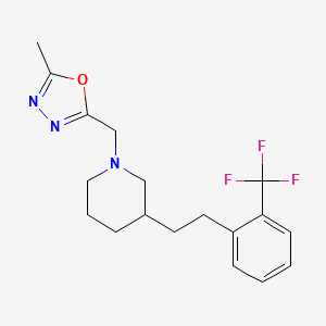 molecular formula C18H22F3N3O B5299092 1-[(5-methyl-1,3,4-oxadiazol-2-yl)methyl]-3-{2-[2-(trifluoromethyl)phenyl]ethyl}piperidine 