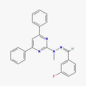 molecular formula C24H19FN4 B5299094 3-fluorobenzaldehyde (4,6-diphenyl-2-pyrimidinyl)(methyl)hydrazone 