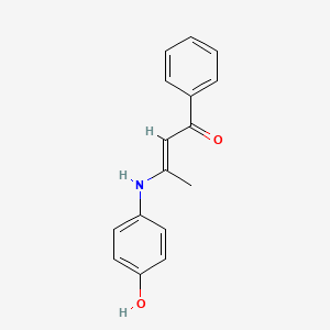 molecular formula C16H15NO2 B5299117 3-[(4-hydroxyphenyl)amino]-1-phenyl-2-buten-1-one 