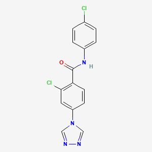 molecular formula C15H10Cl2N4O B5299123 2-chloro-N-(4-chlorophenyl)-4-(4H-1,2,4-triazol-4-yl)benzamide 