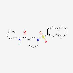 molecular formula C21H26N2O3S B5299130 N-cyclopentyl-1-(2-naphthylsulfonyl)-3-piperidinecarboxamide 
