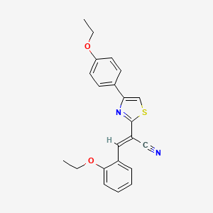 molecular formula C22H20N2O2S B5299151 3-(2-ethoxyphenyl)-2-[4-(4-ethoxyphenyl)-1,3-thiazol-2-yl]acrylonitrile 