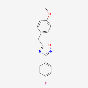 molecular formula C16H13FN2O2 B5299160 3-(4-fluorophenyl)-5-(4-methoxybenzyl)-1,2,4-oxadiazole 