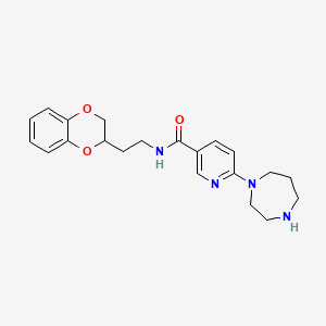 molecular formula C21H26N4O3 B5299164 6-(1,4-diazepan-1-yl)-N-[2-(2,3-dihydro-1,4-benzodioxin-2-yl)ethyl]nicotinamide 