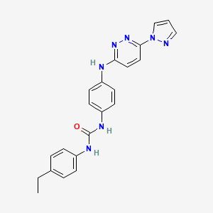 molecular formula C22H21N7O B5299168 N-(4-ethylphenyl)-N'-(4-{[6-(1H-pyrazol-1-yl)-3-pyridazinyl]amino}phenyl)urea 