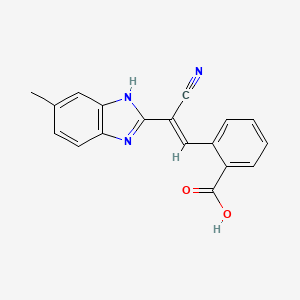 molecular formula C18H13N3O2 B5299175 2-[2-cyano-2-(6-methyl-1H-benzimidazol-2-yl)vinyl]benzoic acid 