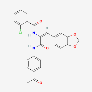N-[1-{[(4-acetylphenyl)amino]carbonyl}-2-(1,3-benzodioxol-5-yl)vinyl]-2-chlorobenzamide