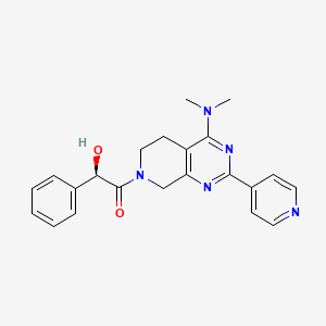 molecular formula C22H23N5O2 B5299204 (1R)-2-[4-(dimethylamino)-2-(4-pyridinyl)-5,8-dihydropyrido[3,4-d]pyrimidin-7(6H)-yl]-2-oxo-1-phenylethanol 