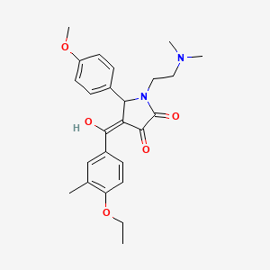 molecular formula C25H30N2O5 B5299272 1-[2-(dimethylamino)ethyl]-4-(4-ethoxy-3-methylbenzoyl)-3-hydroxy-5-(4-methoxyphenyl)-1,5-dihydro-2H-pyrrol-2-one 