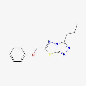 molecular formula C13H14N4OS B5299277 6-(phenoxymethyl)-3-propyl[1,2,4]triazolo[3,4-b][1,3,4]thiadiazole 