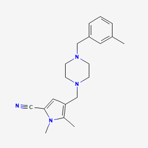molecular formula C20H26N4 B5299285 1,5-dimethyl-4-{[4-(3-methylbenzyl)-1-piperazinyl]methyl}-1H-pyrrole-2-carbonitrile 