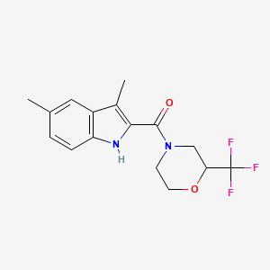 molecular formula C16H17F3N2O2 B5299286 3,5-dimethyl-2-{[2-(trifluoromethyl)morpholin-4-yl]carbonyl}-1H-indole 