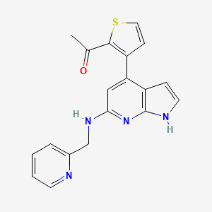 molecular formula C19H16N4OS B5299302 1-(3-{6-[(pyridin-2-ylmethyl)amino]-1H-pyrrolo[2,3-b]pyridin-4-yl}-2-thienyl)ethanone 