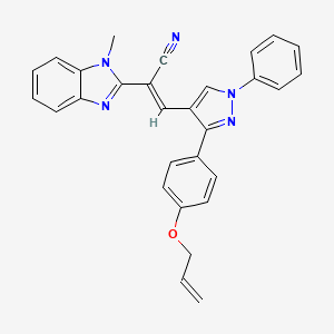 molecular formula C29H23N5O B5299309 3-{3-[4-(allyloxy)phenyl]-1-phenyl-1H-pyrazol-4-yl}-2-(1-methyl-1H-benzimidazol-2-yl)acrylonitrile 
