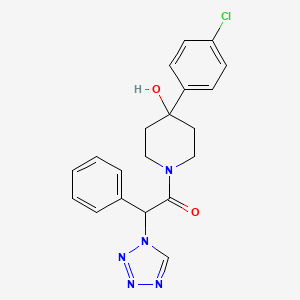 molecular formula C20H20ClN5O2 B5299315 4-(4-chlorophenyl)-1-[phenyl(1H-tetrazol-1-yl)acetyl]-4-piperidinol 